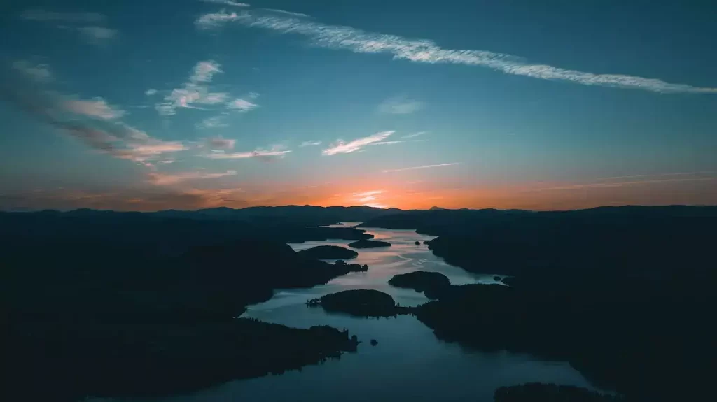 A River view from high up in the air