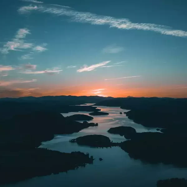 A River view from high up in the air