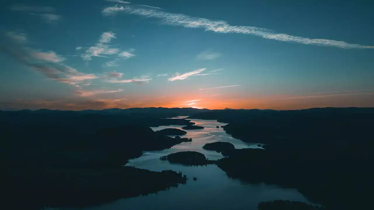 A River view from high up in the air