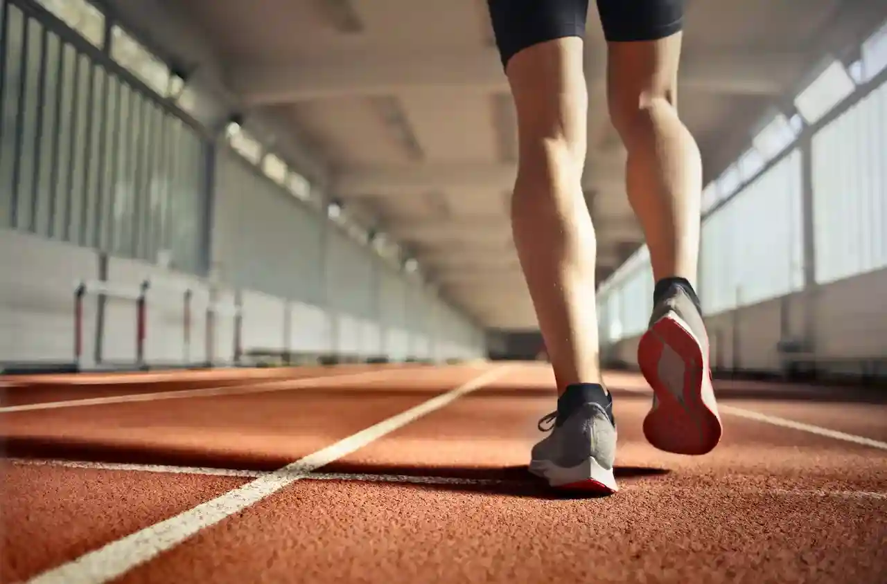 Someone running on the track