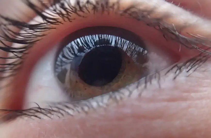 A close up of an eye