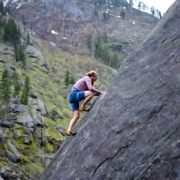 a rock climber on the mountains