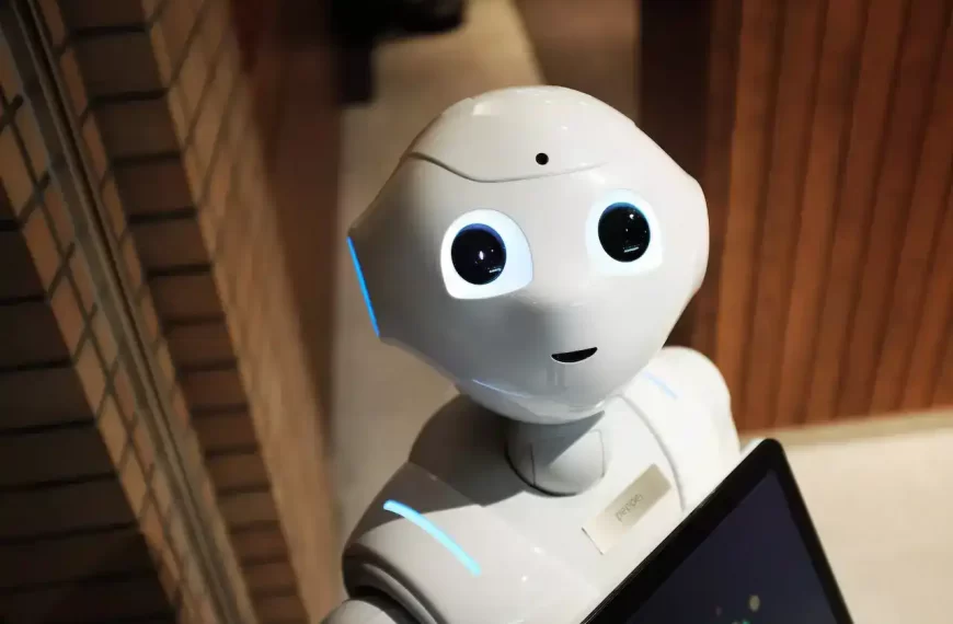 A cute robot looking at the camera