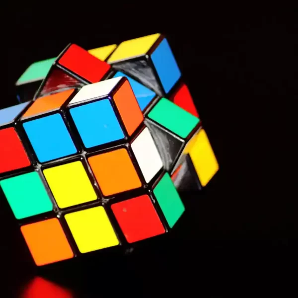 A rubics cube with half a turn