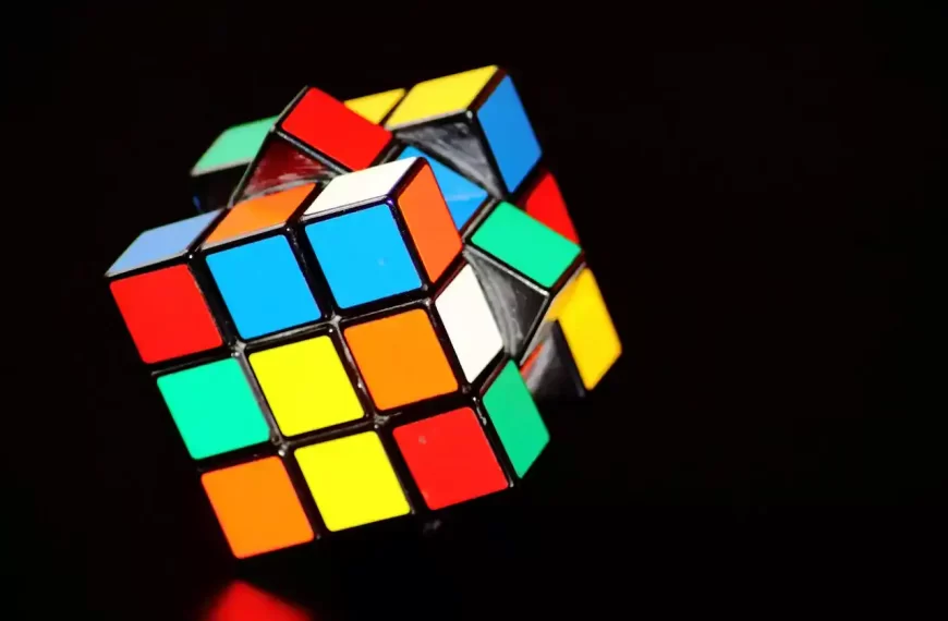 A rubics cube with half a turn