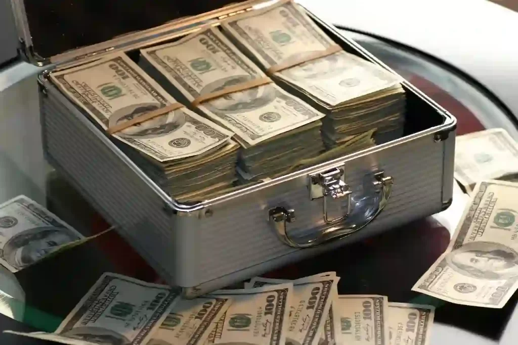 A briefcase full of cash