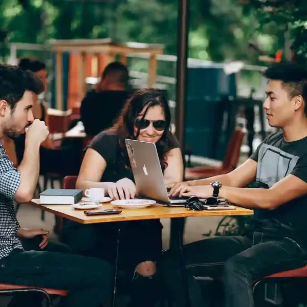 a group of college students hanging out together