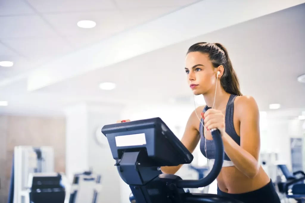 A woman working out in the gym